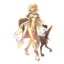 Rule 34 | 1girl, 2000s (style), blonde hair, blue eyes, boots, breasts, brown cape, brown dress, brown footwear, brown gloves, cape, collar, dog, dress, full body, fur-trimmed cape, fur-trimmed gloves, fur trim, gloves, hair ornament, hairclip, high wizard (ragnarok online), highres, holding, holding leash, holding wand, layered dress, leash, looking afar, matyr (ragnarok online), medium bangs, medium breasts, myung-jin lee, official art, ragnarok online, short dress, short hair, simple background, solo, spiked collar, spikes, strapless, strapless dress, tachi-e, transparent background, two-tone dress, two-tone footwear, walking, wand, white dress, white footwear