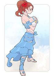 Rule 34 | 1girl, absurdres, breasts, cleavage, dragon quest, dragon quest viii, earrings, flower, hair flower, hair ornament, highres, jessica albert, jewelry, necklace, pesshio (to menero), solo, tagme, twintails