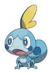 Rule 34 | absurdres, artist request, blue eyes, blush stickers, creatures (company), full body, game freak, gen 8 pokemon, highres, legs apart, nintendo, no humans, official art, open mouth, outline, pokemon, pokemon (creature), pokemon swsh, simple background, sobble, solo, spread legs, squatting, third-party source, transparent background, white outline