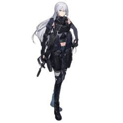 Rule 34 | 1girl, ak-15, ak-15 (girls&#039; frontline), armor, assault rifle, braid, breasts, buckle, closed mouth, duoyuanjun, french braid, full body, girls&#039; frontline, gun, hair over one eye, handgun, holding, holding gun, holding weapon, holster, holstered, kalashnikov rifle, long hair, navel, official art, pistol, pouch, purple eyes, rifle, silver hair, solo, standing, tactical clothes, transparent background, weapon