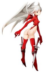 Rule 34 | ass, final fantasy, final fantasy tactics, grey hair, looking back, monster girl, nibokku, sword, thigh strap, thighhighs, ultima (fft), weapon, wings