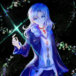 Rule 34 | 1boy, alvis (xenoblade), black background, chest jewel, choker, coat, cowboy shot, fur trim, glint, highres, jewelry, long hair, long sleeves, looking at viewer, male focus, parted bangs, pendant, purple coat, sazanamimi, silver hair, solo, v-neck, xenoblade chronicles (series), xenoblade chronicles 1