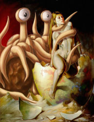 Rule 34 | 1girl, creation, egg, flying spaghetti monster, solo, tattoo, tentacles, what