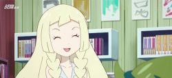 Rule 34 | 1girl, animated, animated gif, blonde hair, bounsweet, creatures (company), game freak, gen 7 pokemon, lillie (pokemon), nintendo, pokemon, pokemon (anime), pokemon sm (anime), scared