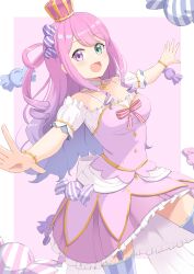 Rule 34 | 1girl, absurdres, green eyes, highres, himemori luna, hololive, kisasage, long hair, looking at viewer, open mouth, purple eyes, purple hair, short sleeves, smile, solo, virtual youtuber