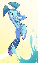 Rule 34 | android, blush, breasts, brokenlynx, jenny wakeman, my life as a teenage robot, robot, wet, wide hips