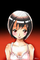 Rule 34 | 1girl, black hair, blush, breasts, kamimaki tsukami, red eyes