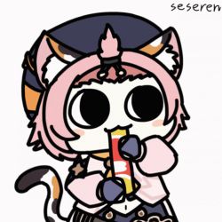 Rule 34 | 1girl, animal ears, animated, animated gif, cat ears, cat girl, cat tail, diona (genshin impact), genshin impact, in mouth, lowres, seseren, tail