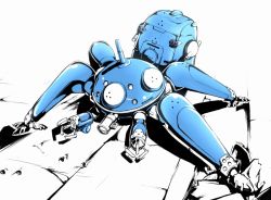 Rule 34 | full body, ghost in the shell, glass, ina (gokihoihoi), machinery, no humans, simple background, solo, tachikoma, white background