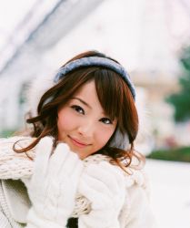 Rule 34 | earmuffs, gloves, highres, nozomi sasaki, photo (medium), scarf, snow, sweater