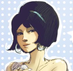 Rule 34 | 1girl, bare shoulders, black hair, earrings, female focus, hairband, jewelry, lowres, mature female, portrait, profile, solo, team fortress 2, the scout&#039;s mother