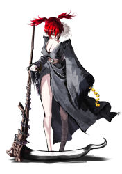 Rule 34 | 1girl, alternate costume, alternate weapon, bare legs, female focus, ghostzxt, hair bobbles, hair ornament, japanese clothes, obi, onozuka komachi, red eyes, red hair, sash, scythe, short hair, smile, solo, touhou, twintails, two side up, weapon, white background