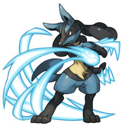 Rule 34 | 00s, charging, claws, creatures (company), energy, furry, game freak, gen 4 pokemon, lucario, md5 mismatch, nintendo, pearl7, pokemon, pokemon (creature), red eyes, simple background, solo, tail
