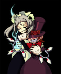Rule 34 | 2girls, bloody marie (skullgirls), crying, hat, maid, multiple girls, peacock (skullgirls), skullgirls, top hat