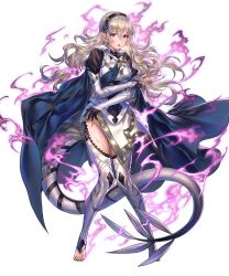 Rule 34 | 1girl, armor, aura, barefoot, cape, corrin (female) (fire emblem), corrin (fire emblem), dark aura, feet, female focus, fire emblem, fire emblem fates, fire emblem heroes, full body, highres, long hair, nintendo, official art, pointy ears, red eyes, sencha (senchat), solo, standing, thick thighs, thighhighs, thighs, toes, transparent background, white hair