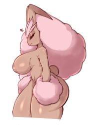 Rule 34 | 1girl, alternate color, ass, black sclera, breasts, colored sclera, creatures (company), furry, furry female, game freak, gen 4 pokemon, heart, highres, huge ass, large breasts, looking at viewer, lopunny, naughty face, nintendo, nipples, nude, pokemon, profile, rabbit ears, rabbit girl, rabbit tail, red eyes, saltyxodium, seductive smile, shiny pokemon, shiny skin, smile, standing, tail, thick thighs, thighs, white background, wide hips