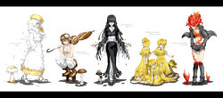 Rule 34 | + +, 6+girls, :p, albino, amanita neoovoidea, amanita pantherina, arms behind back, back-to-back, bare shoulders, black hair, blonde hair, bodypaint, boots, bow, brown hair, coat, coprinopsis atramentaria, coprinus atramentarius, crop top, closed eyes, facial mark, fire, geta, glasses, gloves, hair bow, hands in pockets, hat, high heels, highres, hypholoma fasciculare, jacket, japanese clothes, kimono, letterboxed, lineup, long hair, long image, lying, multiple girls, mushroom, on stomach, original, oso-teki kinoko gijinka zukan, oso (toolate), pants, personification, pink eyes, podostroma cornu-damae, red eyes, red hair, sandals, scarf, shoes, shorts, sitting, slime (substance), smile, spiked hair, squatting, tabi, tank top, tengu-geta, tongue, tongue out, umbrella, white hair, wide image