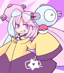 Rule 34 | 1girl, 216, bow-shaped hair, character hair ornament, creatures (company), game freak, hair ornament, iono (pokemon), jacket, long hair, low-tied long hair, multicolored hair, nintendo, pokemon, pokemon sv, sharp teeth, sleeves past fingers, sleeves past wrists, solo, split-color hair, star (symbol), star in eye, symbol in eye, teeth, very long sleeves, x, yellow jacket