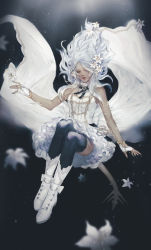 Rule 34 | 1girl, au ra, warrior of light (ff14), black thighhighs, blue eyes, closed mouth, commission, dragon horns, dragon tail, final fantasy, final fantasy xiv, fingerless gloves, floating hair, flower, frilled skirt, frills, full body, gloves, grey background, hair flower, hair ornament, horns, lips, long hair, looking at viewer, lucia (biblyoteka), md5 mismatch, scales, sitting, skirt, sleeveless, solo, tail, thighhighs, white hair