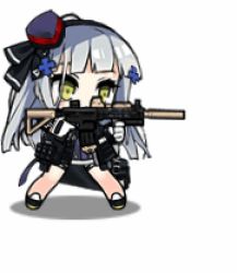 Rule 34 | 1girl, animated, animated gif, assault rifle, beret, black legwear, blush stickers, boots, buckle, choker, dress, expressionless, flash grenade, floating hair, full body, german flag, girls&#039; frontline, gloves, green eyes, grenade launcher, gun, h&amp;k hk416, hand grenade, hat, headgear, heckler &amp; koch, hk416 (girls&#039; frontline), hk416 (mod3) (girls&#039; frontline), holding, jacket, long hair, looking at viewer, lowres, magazine (weapon), mod3 (girls&#039; frontline), official art, open clothes, open jacket, pleated skirt, purple dress, rifle, saru, shoes, sidelocks, silver hair, simple background, skirt, snap-fit buckle, solo, thigh strap, trigger discipline, weapon, white background, white dress, white gloves