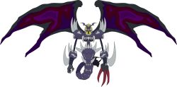 Rule 34 | 1boy, absurdres, claws, digimon, digimon (creature), highres, male focus, mask, neovamdemon, neovamdemon darkness mode, solo, transparent background, vampire, wings
