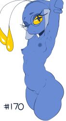 Rule 34 | + +, 1girl, absurdres, antennae, armpits, arms behind head, arms up, asymmetrical breasts, bald, black eyes, blue skin, breasts, chinchou, cleft of venus, closed mouth, collarbone, colored sclera, colored skin, completely nude, cowboy shot, creatures (company), cropped legs, female focus, fins, fir3born, fish girl, flat color, furry, furry female, game freak, gen 2 pokemon, glasses, head fins, highres, navel, nintendo, nipples, nude, personification, pince-nez, pokedex number, pokemon, pokemon (creature), pussy, round eyewear, small breasts, solo, standing, stomach, stretching, thick thighs, thighs, uncensored, yellow sclera