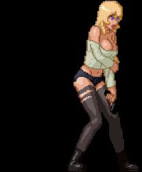 Rule 34 | animated, animated gif, bouncing breasts, breasts, female masturbation, large breasts, lowres, masturbation, parasite in city, pixel art, tagme