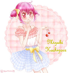 Rule 34 | blush, dress, hoshizora miyuki, pink eyes, pink hair, short hair, strawberry