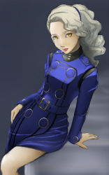 Rule 34 | 1girl, atlus, margaret, margaret (persona), persona, persona 4, solo, white hair, yellow eyes