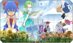 Rule 34 | 6+girls, :d, ^ ^, alcohol, apron, ascot, asymmetrical hair, baguette, basket, bat wings, benitama, between legs, blonde hair, blue eyes, blue hair, book, book stack, bow, bread, bug, butterfly, butterfly on nose, carrying, chair, cirno, closed eyes, cloud, crescent, daiyousei, danmaku, day, dress shirt, embodiment of scarlet devil, everyone, closed eyes, fairy wings, flandre scarlet, floating, flower, food, garden, gate, glomp, green eyes, green hair, hair bobbles, hair bow, hair ornament, hand between legs, happy, hat, head wings, holding, holding book, hong meiling, hug, ice, ice wings, insect, izayoi sakuya, kirisame marisa, kneeling, koakuma, large bow, long hair, long sleeves, low wings, magic circle, maid, maid apron, maid headdress, multiple girls, necktie, open mouth, outstretched arms, parasol, patchouli knowledge, picnic basket, purple eyes, purple hair, red eyes, red hair, remilia scarlet, rumia, shirt, short hair, short sleeves, side ponytail, sidelocks, sign, silhouette, silver hair, skirt, skirt set, sky, smile, table, touhou, umbrella, v arms, vest, waist apron, wall, watering can, white shirt, wine, wings