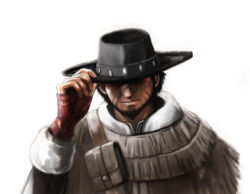 Rule 34 | 1boy, beard, cowboy, cowboy western, facial hair, huujyu, image sample, male focus, pixiv sample, poncho, red dead revolver, red harlow, resized, solo, western, white background