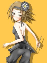 Rule 34 | 1girl, ass, bad id, bad pixiv id, blush, brown eyes, brown hair, don&#039;t say &quot;lazy&quot;, drumsticks, female focus, hair ornament, hairband, jpeg artifacts, k-on!, short hair, solo, suterii, tainaka ritsu