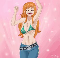 Rule 34 | animated, animated gif, bouncing breasts, breasts, nami (one piece), one piece, pinkpawg, tagme