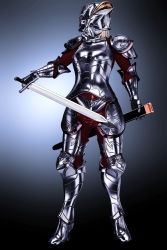 Rule 34 | 1girl, armor, ats (ats2nd), female focus, helmet, highres, knight, long hair, simple background, solo, standing, sword, weapon