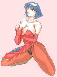 Rule 34 | anna williams, bare shoulders, breasts, china dress, chinese clothes, cleavage, dress, elbow gloves, gloves, large breasts, panties, pantyhose, short hair, tekken, underwear