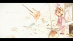 Rule 34 | 1boy, 1girl, bespectacled, blonde hair, brother and sister, glasses, guitar, hair ornament, hair ribbon, hairclip, headphones, headphones around neck, instrument, kagamine len, kagamine rin, letterboxed, miwasiba, reflection, ribbon, short hair, siblings, sitting, smile, twins, vocaloid