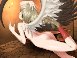 Rule 34 | 1girl, ass, ikazuchi no senshi raidy, monster girl, nude, solo, tagme, talons, wings