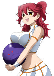 Rule 34 | 00s, 1girl, bad haro, bike shorts, blush, crop top, freckles, gundam, gundam 00, haro, nena trinity, open mouth, red hair, solo, steed (steed enterprise), two side up, yellow eyes