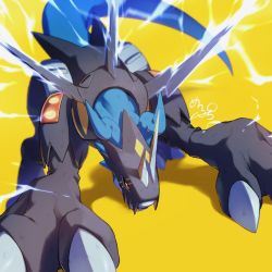 Rule 34 | 1boy, armor, claws, digimon, lighdramon, male focus, red eyes, solo, tail