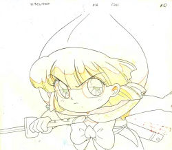 Rule 34 | 1990s (style), akazukin chacha, blonde hair, hood, katana, orin (artist), sketch, sword, weapon