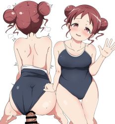 Rule 34 | 1boy, 1girl, breasts, censored, clothing aside, from behind, gochuumon wa usagi desu ka?, natsu megumi, penis, riyo (aokiwazumi), sex, swimsuit, swimsuit aside, tagme