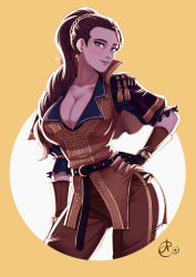Rule 34 | 1girl, asura-00, breasts, brown hair, cleavage, fire emblem, fire emblem: three houses, highres, judith von daphnel, large breasts, mature female, nintendo, tagme