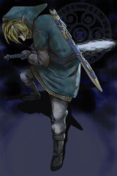 Rule 34 | 1boy, akaosan, armor, blonde hair, chainmail, green shirt, hat, image sample, link, male focus, nintendo, pixiv sample, pointy ears, resized, shirt, solo, sword, the legend of zelda, weapon