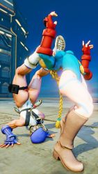 Rule 34 | 2girls, 3d, alternate skin color, antenna hair, arm support, ass, bare shoulders, blonde hair, blue eyes, blue headwear, blue leotard, braid, breasts, cammy white, clenched hand, covered navel, curvy, fighting, flexible, full body, gloves, grabbing, grabbing from behind, hat, highleg, highleg leotard, highres, huge ass, large breasts, leotard, lips, long hair, multiple girls, multiple persona, red gloves, ryona, screencap, shiny clothes, street fighter, street fighter v, thighs, third-party edit, thong leotard, twin braids, very long hair, white leotard, wide hips