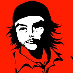 Rule 34 | 1boy, artist request, bandana, character name, che guevara, facial hair, grappler baki, hat, highres, jun guevaru, light smile, manly, military hat, military uniform, monochrome, mustache, parody, real life, red background, serious, solo, uniform