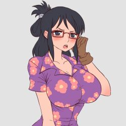 Rule 34 | 1girl, absurdres, blush, breasts, glasses, highres, large breasts, one piece, open mouth, shirt, solo, tashigi