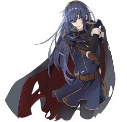 Rule 34 | 1girl, armor, belt, belt buckle, blood, blood on face, blue dress, blue hair, bodysuit, buckle, cape, collar, commentary, cowboy shot, cropped legs, cuts, dress, eyelashes, film grain, fingerless gloves, fire emblem, fire emblem awakening, gloves, gold trim, hand on own shoulder, injury, looking at viewer, lucina (fire emblem), nintendo, pauldrons, shoulder armor, sidelocks, simple background, sleeve cuffs, solo, te na f5, tiara, torn cape, torn clothes, twitter username, white background
