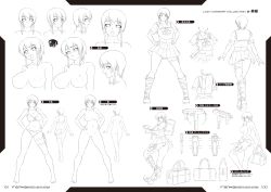 Rule 34 | 1girl, absurdres, artbook, ass, bag, bare legs, barefoot, boots, bra, breasts, butt crack, character sheet, completely nude, curvy, female focus, full body, gun, highres, huge ass, kagami hirotaka, knife, koutetsu no majo anneroze, large breasts, lilith-soft, looking at viewer, miniskirt, monochrome, multiple views, nipples, no pussy, nude, official art, otonashi miki, panties, pantyshot, plaid, plaid skirt, scan, school uniform, short hair, skirt, smile, striped clothes, striped panties, submachine gun, underwear, uniform, weapon, white background, wide hips