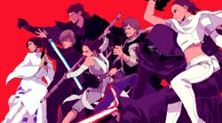 Rule 34 | 0109 (artist), 3girls, 4girls, anakin skywalker, animification, bad id, bad twitter id, brother and sister, brown hair, energy sword, family, father and son, grandfather and grandson, han solo, helmet, holding, holding weapon, husband and wife, kylo ren, lightsaber, luke skywalker, midriff, mother and son, multiple boys, multiple girls, padme amidala, princess leia organa solo, r2-d2, rey (star wars), science fiction, siblings, star wars, star wars: a new hope, star wars: attack of the clones, star wars: return of the jedi, star wars: revenge of the sith, star wars: the force awakens, sword, weapon