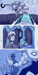 Rule 34 | comic strip, crossover, elsa (frozen), jack frost (rise of the guardians), monochrome, snow